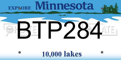 BTP284 Minnesota License Plate