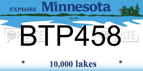 BTP458 Minnesota License Plate