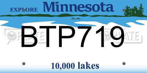 BTP719 Minnesota License Plate