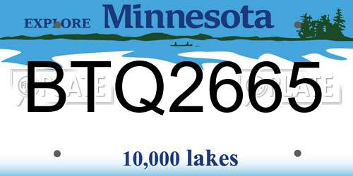 BTQ2665 Minnesota License Plate