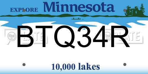 BTQ34R Minnesota License Plate