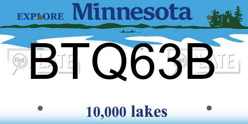 BTQ63B Minnesota License Plate