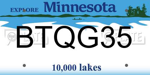 BTQG35 Minnesota License Plate
