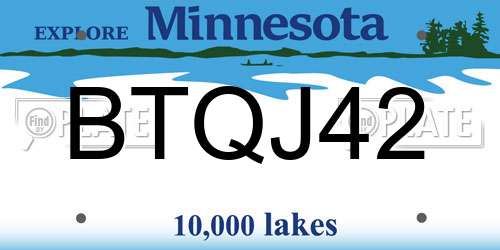 BTQJ42 Minnesota License Plate
