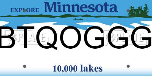 BTQOGGG Minnesota License Plate