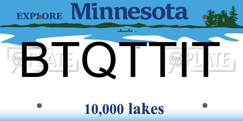 BTQTTIT Minnesota License Plate