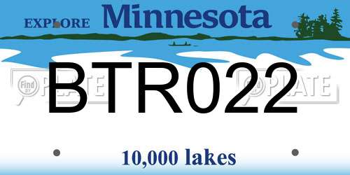 BTR022 Minnesota License Plate