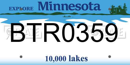 BTR0359 Minnesota License Plate