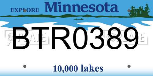 BTR0389 Minnesota License Plate