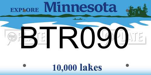 BTR090 Minnesota License Plate