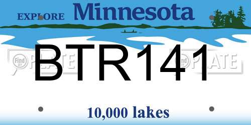 BTR141 Minnesota License Plate