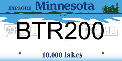 BTR200 Minnesota License Plate