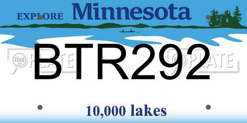 BTR292 Minnesota License Plate