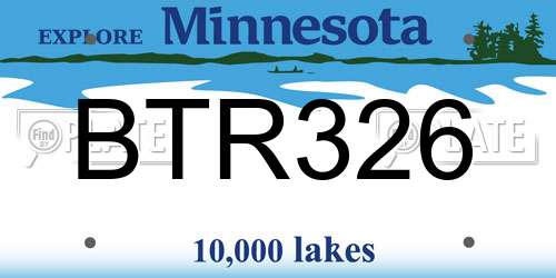 BTR326 Minnesota License Plate