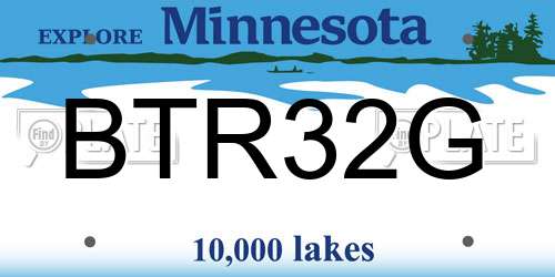 BTR32G Minnesota License Plate