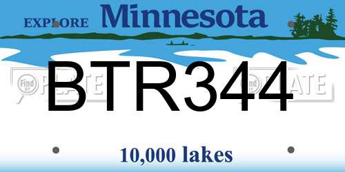 BTR344 Minnesota License Plate