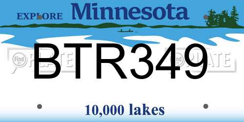 BTR349 Minnesota License Plate