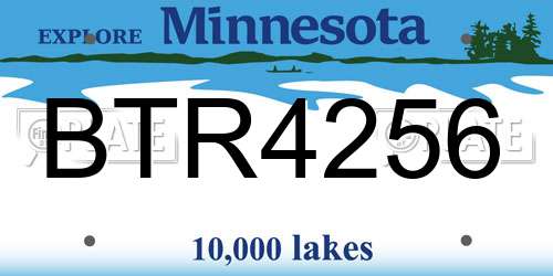 BTR4256 Minnesota License Plate