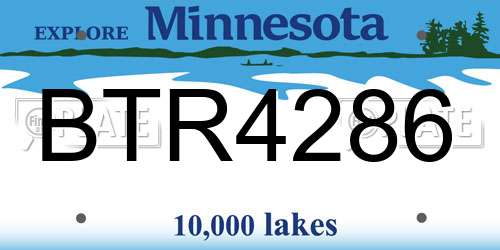 BTR4286 Minnesota License Plate