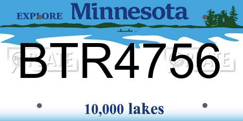 BTR4756 Minnesota License Plate