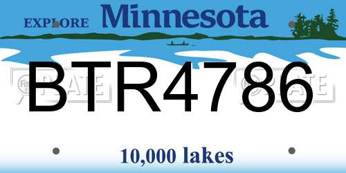 BTR4786 Minnesota License Plate