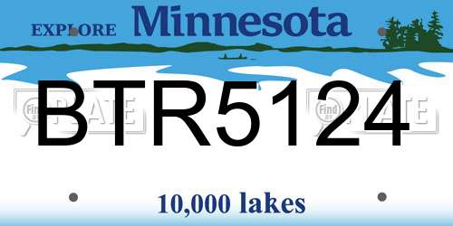 BTR5124 Minnesota License Plate