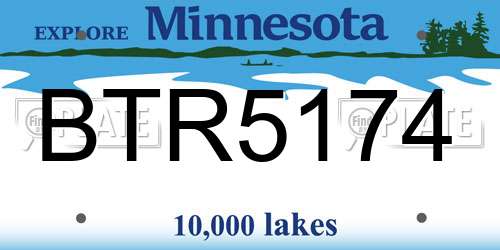 BTR5174 Minnesota License Plate