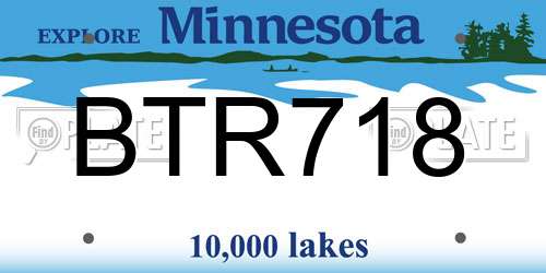 BTR718 Minnesota License Plate