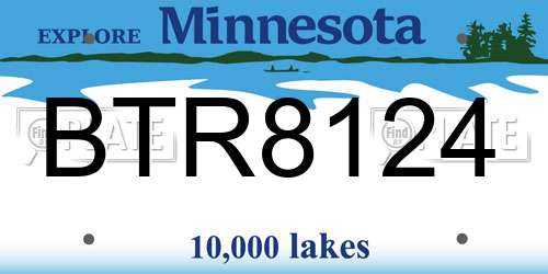 BTR8124 Minnesota License Plate