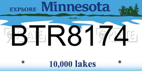 BTR8174 Minnesota License Plate