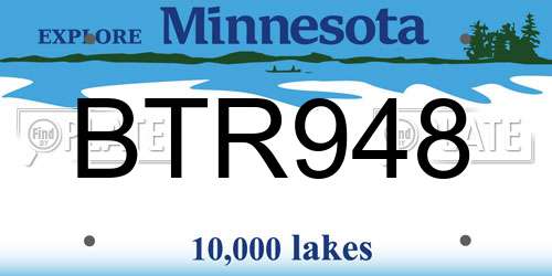 BTR948 Minnesota License Plate