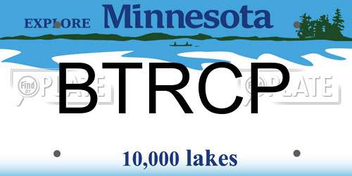 BTRCP Minnesota License Plate