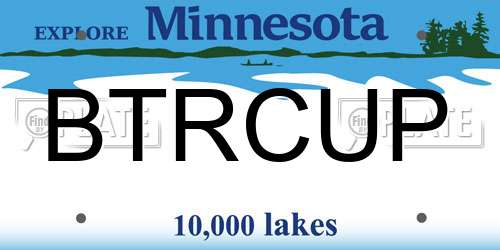 BTRCUP Minnesota License Plate