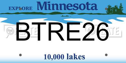 BTRE26 Minnesota License Plate