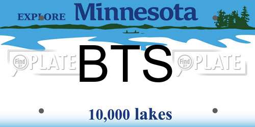 BTS Minnesota License Plate