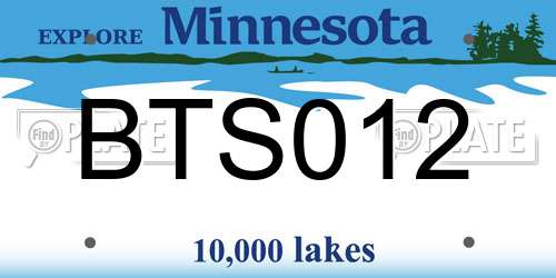 BTS012 Minnesota License Plate