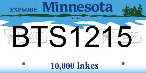 BTS1215 Minnesota License Plate