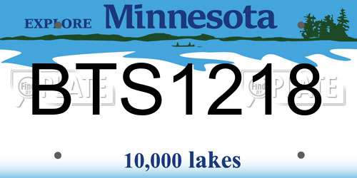 BTS1218 Minnesota License Plate