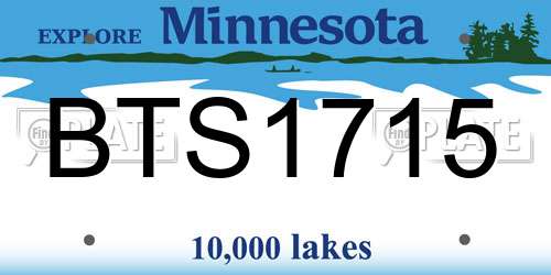 BTS1715 Minnesota License Plate