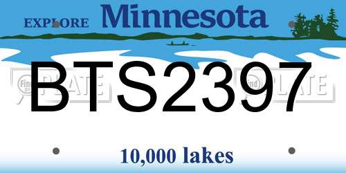BTS2397 Minnesota License Plate
