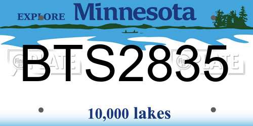 BTS2835 Minnesota License Plate