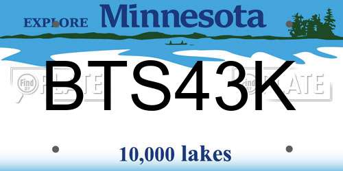 BTS43K Minnesota License Plate