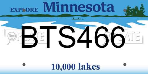 BTS466 Minnesota License Plate