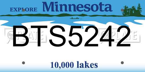 BTS5242 Minnesota License Plate