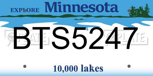 BTS5247 Minnesota License Plate