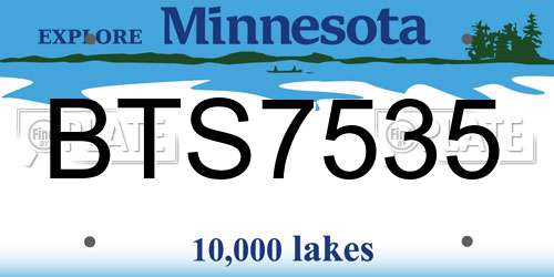 BTS7535 Minnesota License Plate