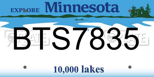 BTS7835 Minnesota License Plate