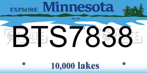 BTS7838 Minnesota License Plate