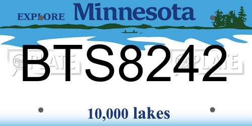 BTS8242 Minnesota License Plate