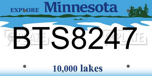 BTS8247 Minnesota License Plate
